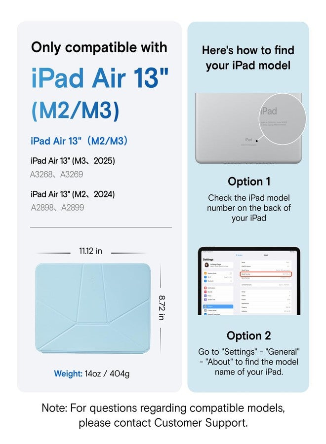 MOFT Dynamic Folio Case for iPad Air 13-inch (M3 2025 / M2 2024),Silm Magnetic Stand Case with 20+ Viewing Angles, Auto Wake/Sleep,Ultra Thin, Soothing Mist x Misty Cove - Image 3