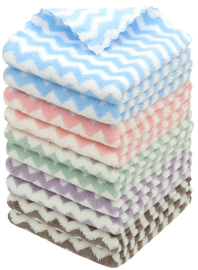 HFGBLG Microfiber Cleaning Cloth Lint Free Cleaning Rags, 10 Pack Fast Drying Dish Rags for Cleaning, Super Absorbent Kitchen Dish Cloths for Wash Dishes,12 in x 12 in, Mix Color - Image 1