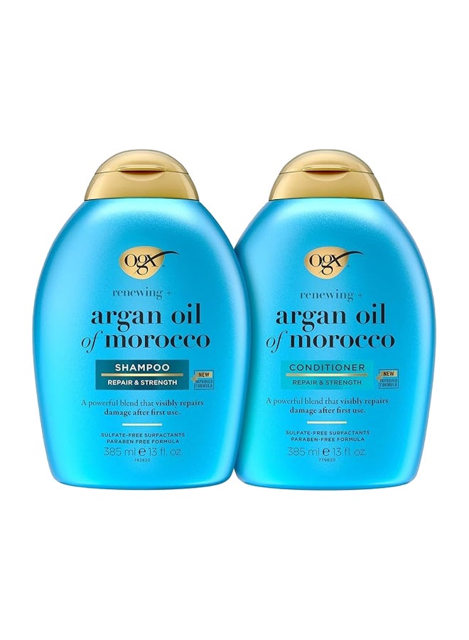 Ogx Renewing + Argan Oil Of Morocco Shampoo And Conditioner Combo Pack, 770Ml - Image 1