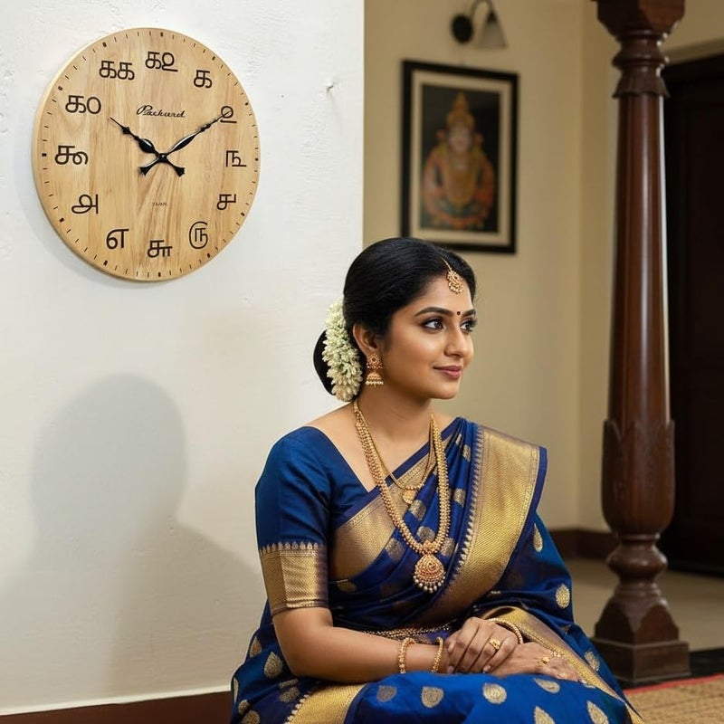 Packard (LC 303 Wooden Clocks in Indian Languages Bangla, Devanagari, Gujrati, Gurmukhi, Kannada, Malayalam, Odia, Tamil, Telugu, Urdu, Sindhi ('Tamil) - Image 2
