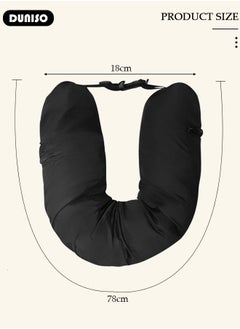 DUNISO Travel Pillow Stuffable with Clothes, Transformable and Expandable Luggage Carry-On Solution, Only Travel Pillowcase, No Filler, Black Elastic Velvet  - Image 4