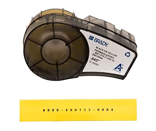 Brady Authentic (M21-375-C-342-YL) PermaSleeve Heat Shrink Tubing for Control / Electrical Panels, Wire Harness, BlackonYellow- For M210, M210-LAB, M211, BMP21-PLUS and BMP21-LAB Printers, .645"W 7'L - Image 5