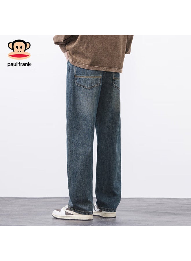 Paul Frank Men's Denim Jeans Spring Autumn New Loose Straight Leg American Style Casual Pants Nostalgic Blue Size 31 - Image 3