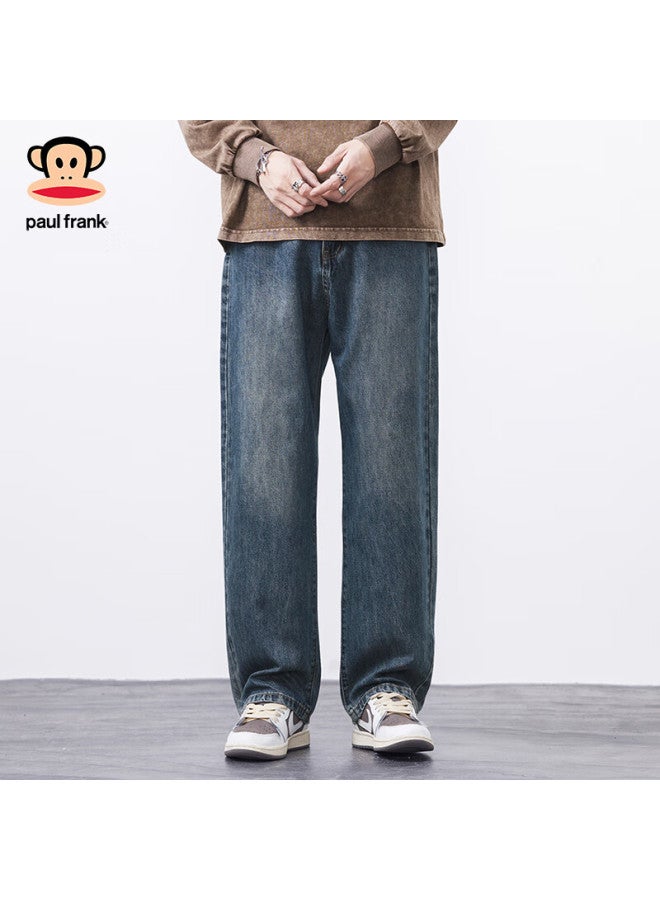 Paul Frank Men's Denim Jeans Spring Autumn New Loose Straight Leg American Style Casual Pants Nostalgic Blue Size 31 - Image 1