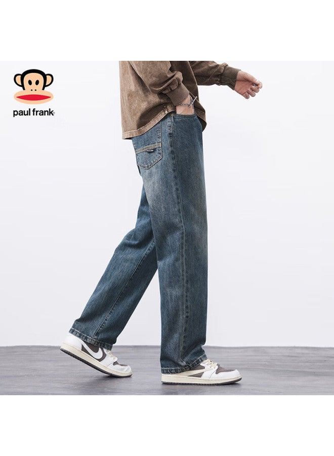 Paul Frank Men's Denim Jeans Spring Autumn New Loose Straight Leg American Style Casual Pants Nostalgic Blue Size 31 - Image 2