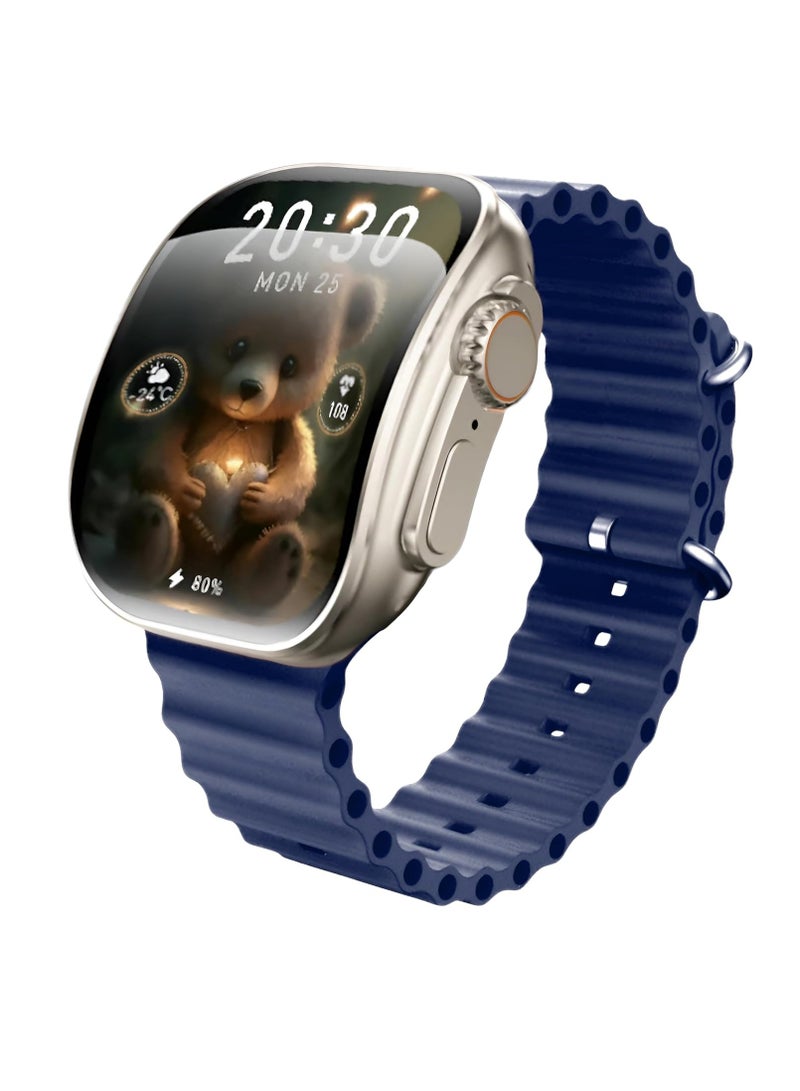 W&O X10 Ultra Smart Watch 3 Curved Glass with Silicone Strap and Wireless Charging Purple - Image 1