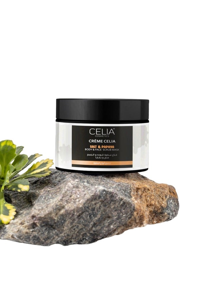 سيليا كوزمتكس كريم سيليا قناع مقشر للجسم والوجه بملح الهيمالايا والبابايا 500 مل - Image 2