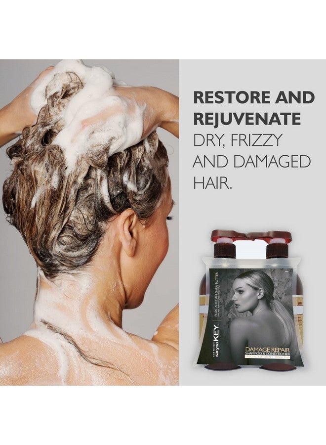 Saryna Key Damage Repair Treatment Shampoo and Conditioner Set with Pure African Shea Butter Hair Conditioner for Dry frizzy Damaged Hair - Moisturizing Hydrating Shampoo for Women, Men (500ml/16.9) - Image 3