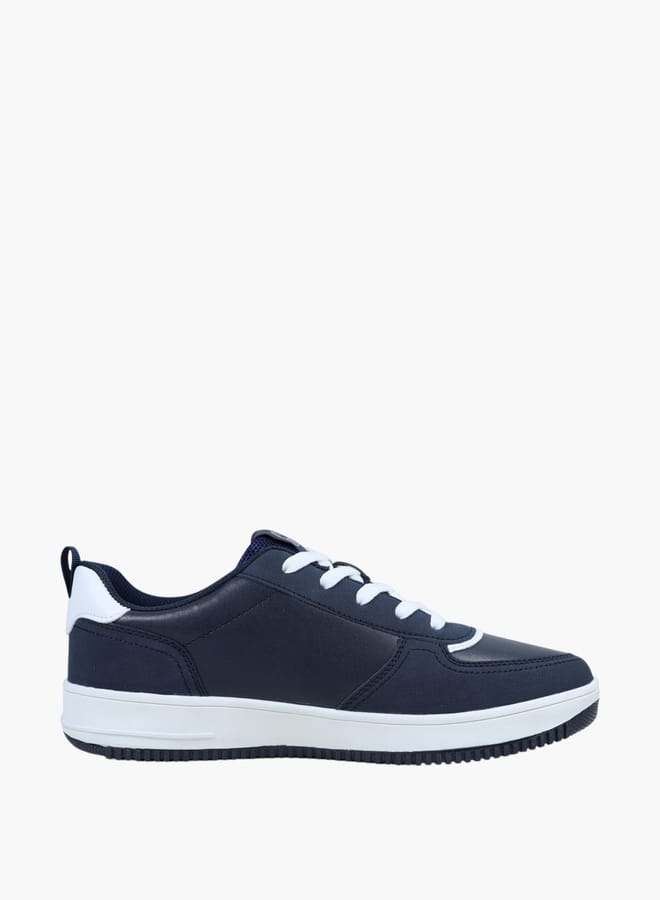 Men's Logo Print Sneakers with Lace-Up Closure - BOSTON III