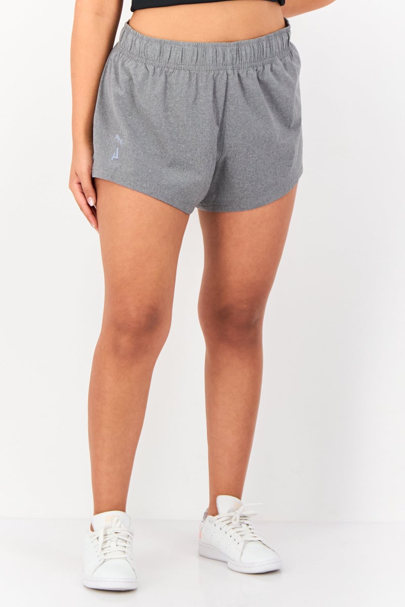 PUMA Women Sportswear Fit Training Shorts, Heather Grey - Image 1