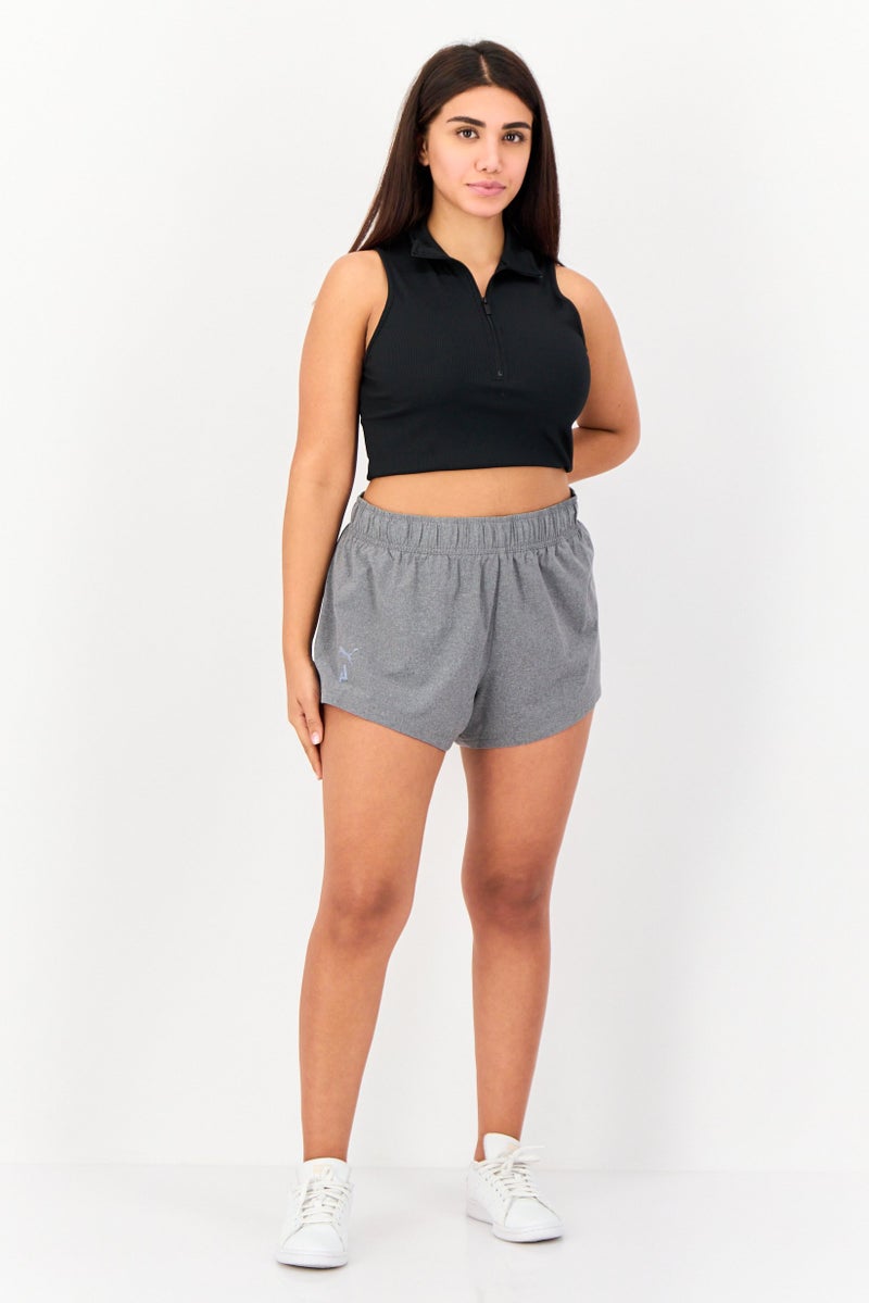 PUMA Women Sportswear Fit Training Shorts, Heather Grey - Image 4