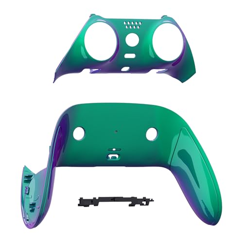 eXtremeRate Top Bottom Decorative Trim Shell Compatible with p s 5 Edge Controller Replacement Front Back Clip Shell Custom Chameleon Green Purple Plates Cover Compatible with p s 5 Edge Controller - Image 3