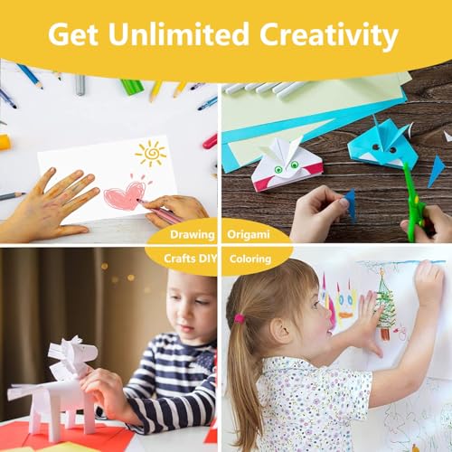 BEIBOON 100 Sheets Drawing Paper for Kids 9"" x 12"" Art Craft Paper for Drawing, Painting, Doodles and Sketching, white100P - Image 4