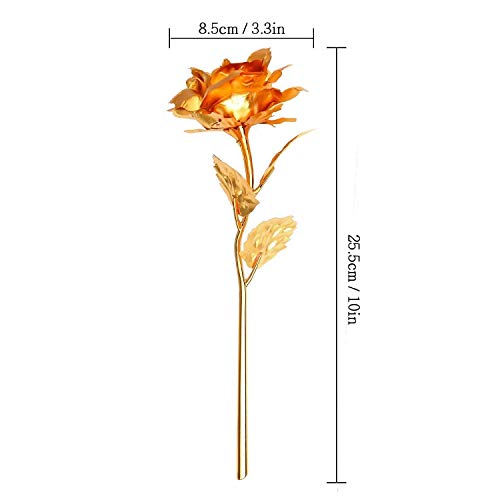 Lavanaya Silver- Certified Gold Plated Rose Gift Box (30X10X8 cm,Gold, Blue Velvet Box)… - Image 5
