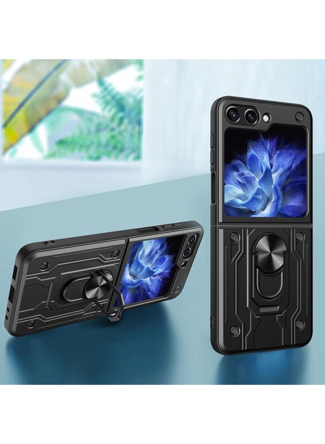 S-TOP Case For Samsung Galaxy Z Flip5 Magnetic Holder TPU+PC Phone Case - Image 5