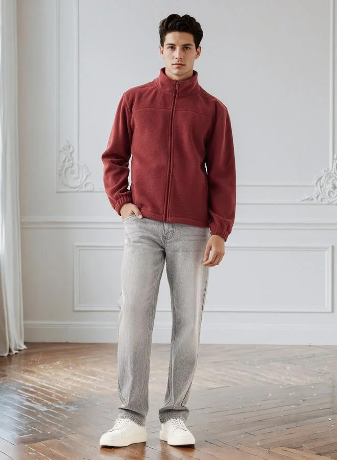 سبلاش فيڤ Men's Regular Fit Fleece Zip Closure Jacket