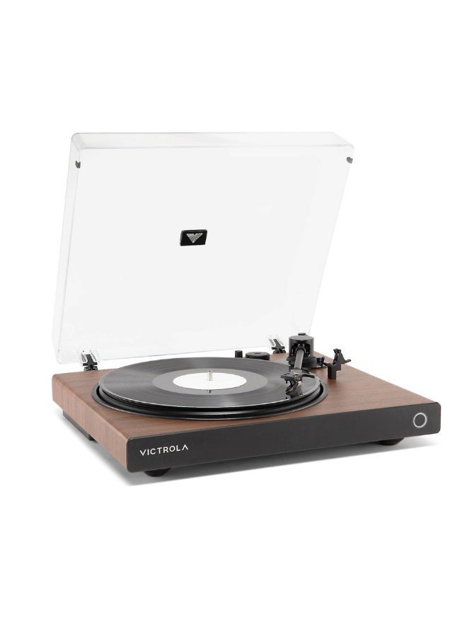 Victrola Wave Bluetooth Turntable with Auracast – 2-Speed Vinyl Record Player - Walnut - Image 1