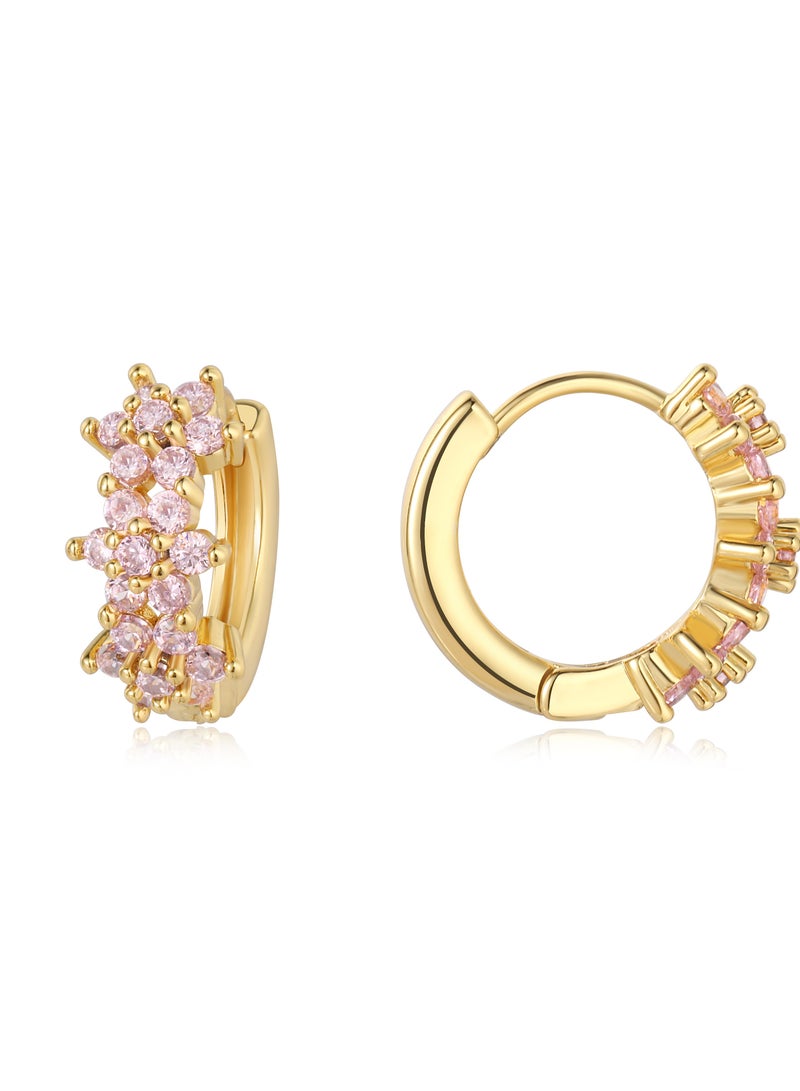 QUAINT Pink Zircon Embedded Earrings - Image 2