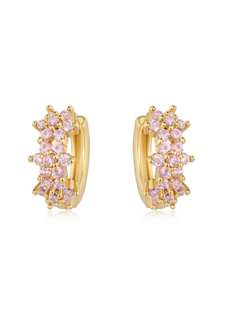 QUAINT Pink Zircon Embedded Earrings - Image 1