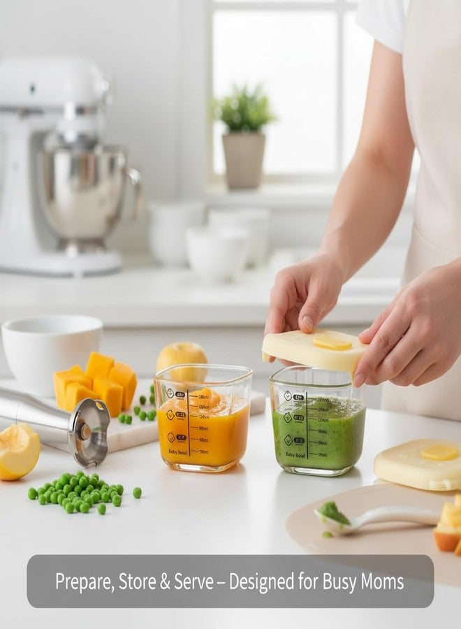 SUPVOX 2Pcs Food Storage Containers: 6 oz Food and Snack Storage Jars with Sealing Lids - Leakproof Squared Pourage Bowls Microwave & Freezer Safe - Image 5