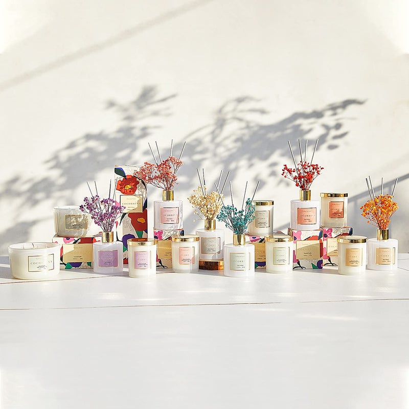 COCORRÃNA CocorrÃ­na Premium Reed Diffuser Set with Preserved Baby's Breath & Cotton Stick Coconut Lime | 6.7oz Scent Fragrance Oil Diffuser for Bedroom Bathroom Home DÃ©cor - Image 5