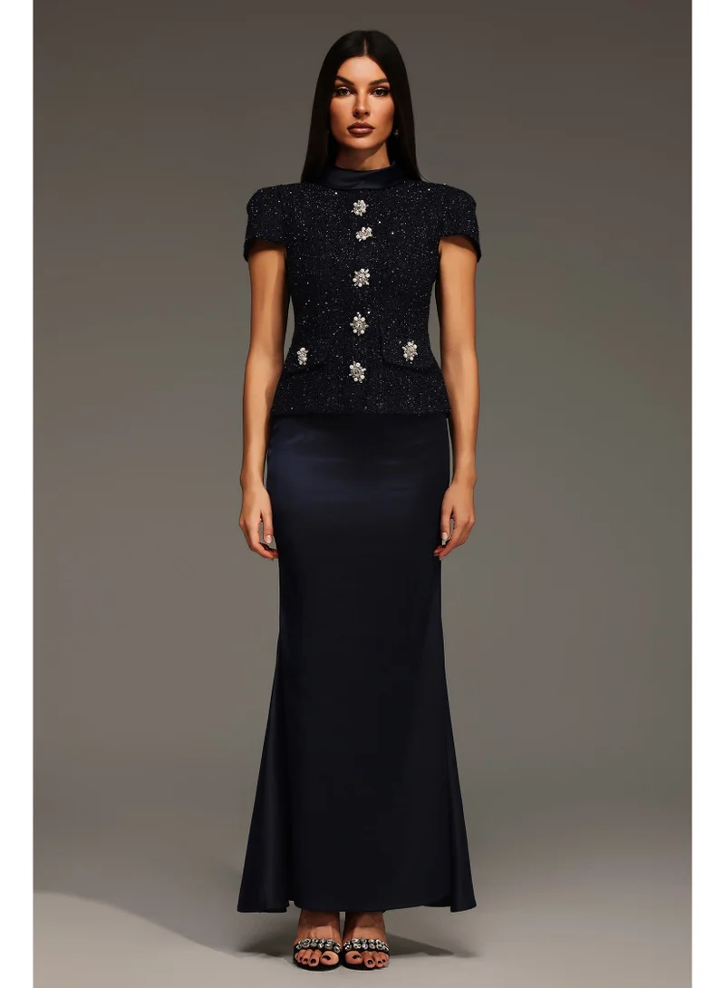 Bella Barnett Isabeau Short Sleeve Round Neck Maxi Two-Piece Set