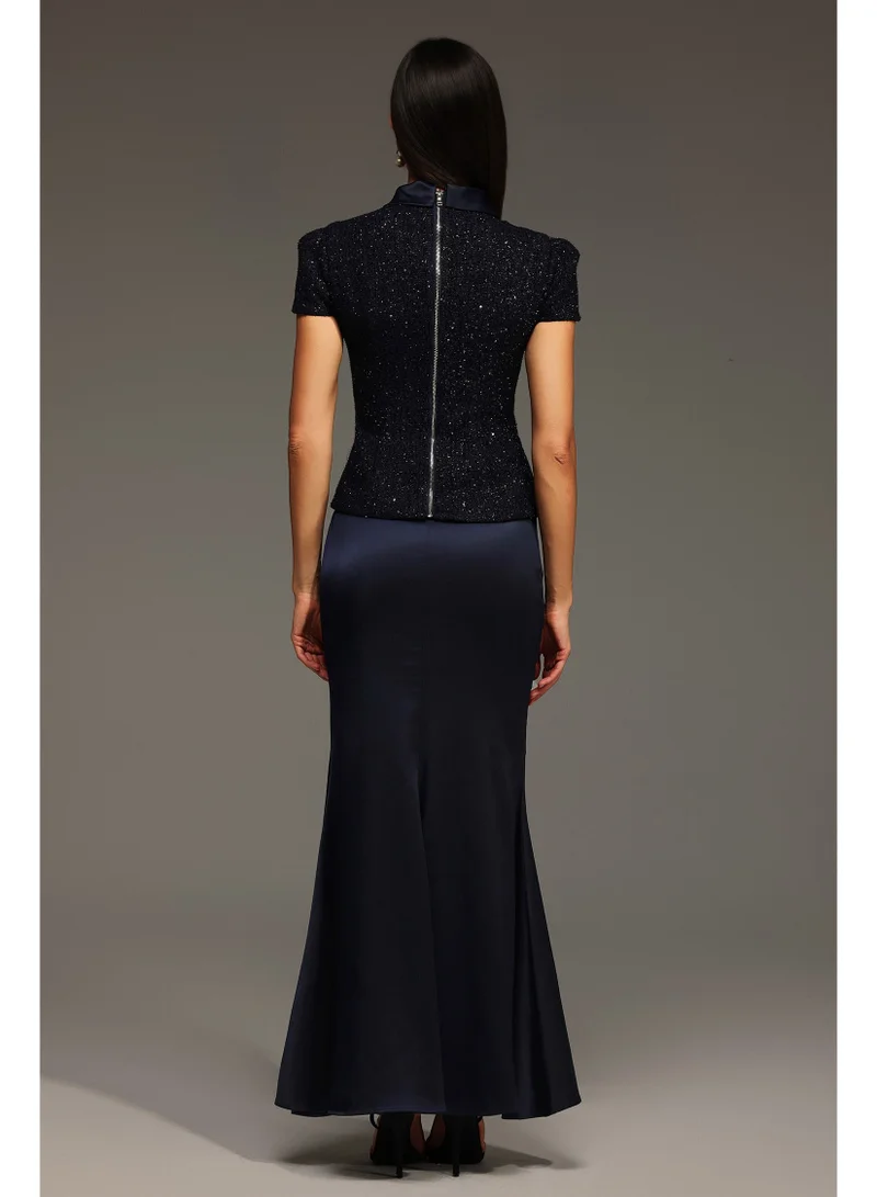 Bella Barnett Isabeau Short Sleeve Round Neck Maxi Two-Piece Set