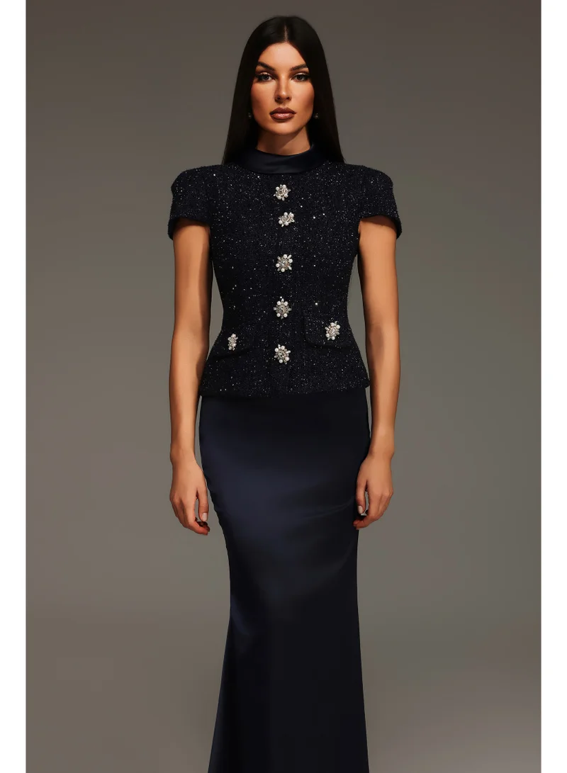 Bella Barnett  Isabeau Short Sleeve Round Neck Maxi Two-Piece Set for Women | Best Price UAE