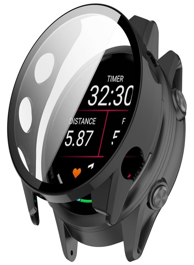 FanTEK Compatible with Garmin Forerunner 570 42mm Watch Case for Women Men, Scratch Resistant Shock Absorbing Protective Case, Black - Image 1