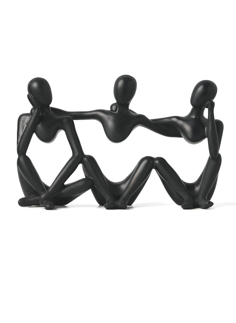 Generic Home Office Figurines Decor - Home Decor Best Friend Statue, Modern Shelf Decor Accents, Resin Collectible Figurines Decorations For Living Room, Table Centerpieces, Entryway, Bookshelf, Mantel (Black)  - Image 1