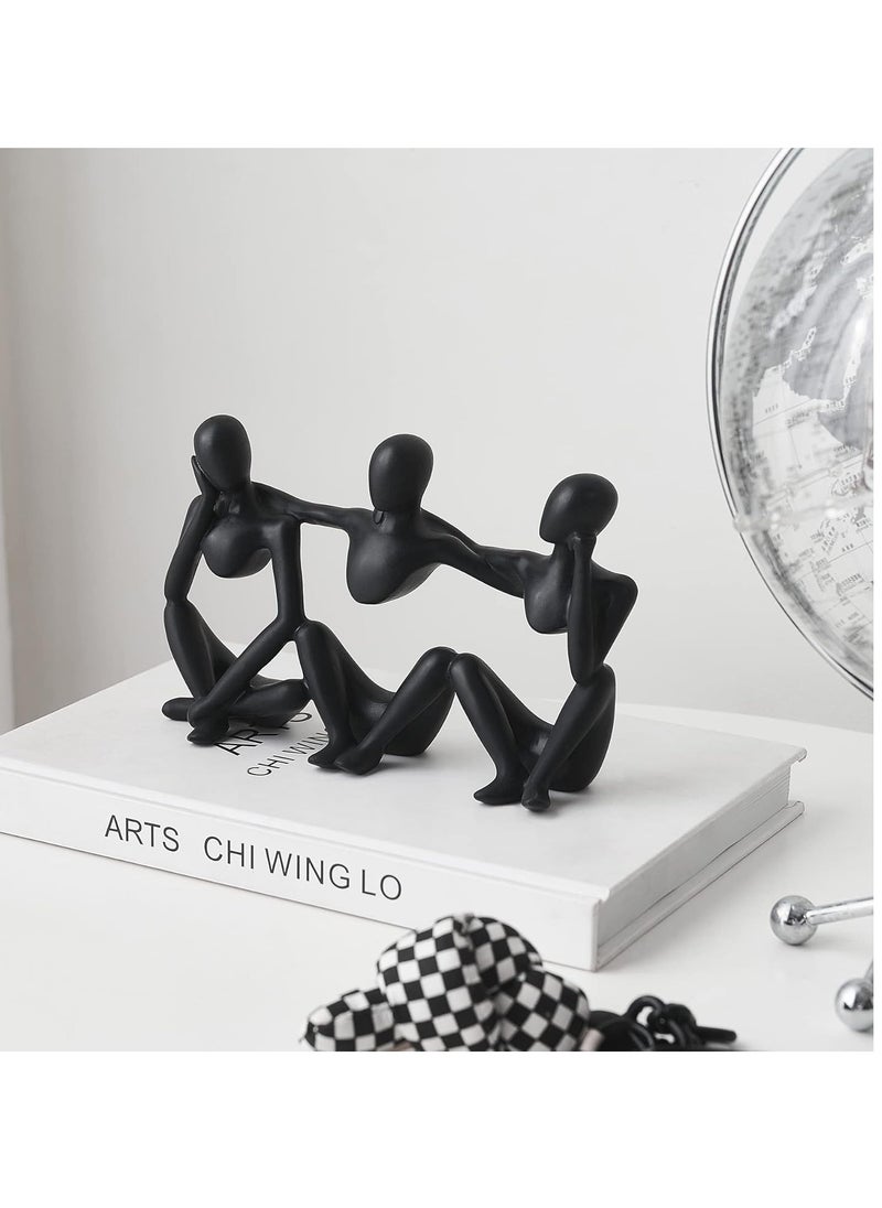 Generic Home Office Figurines Decor - Home Decor Best Friend Statue, Modern Shelf Decor Accents, Resin Collectible Figurines Decorations For Living Room, Table Centerpieces, Entryway, Bookshelf, Mantel (Black)  - Image 5