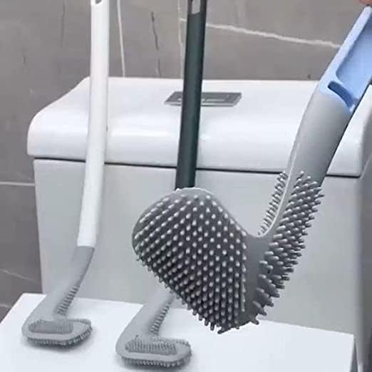 KESRINPLUS Silicone Toilet Cleaning Brush (Pack of 1) with Slim No-Slip Long Handle, 360° Deep Cleaning Golf Shape Design for Efficient Bathroom Cleaning - Durable & Hygienic - Image 1