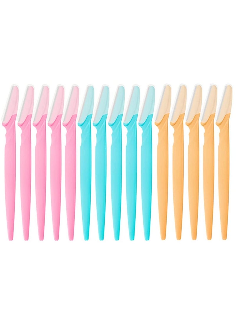 Generic 15 Pcs Eyebrow Razor Kit Ladies Razor For Facial And Body Hair Yellow Pink Blue  - Image 1