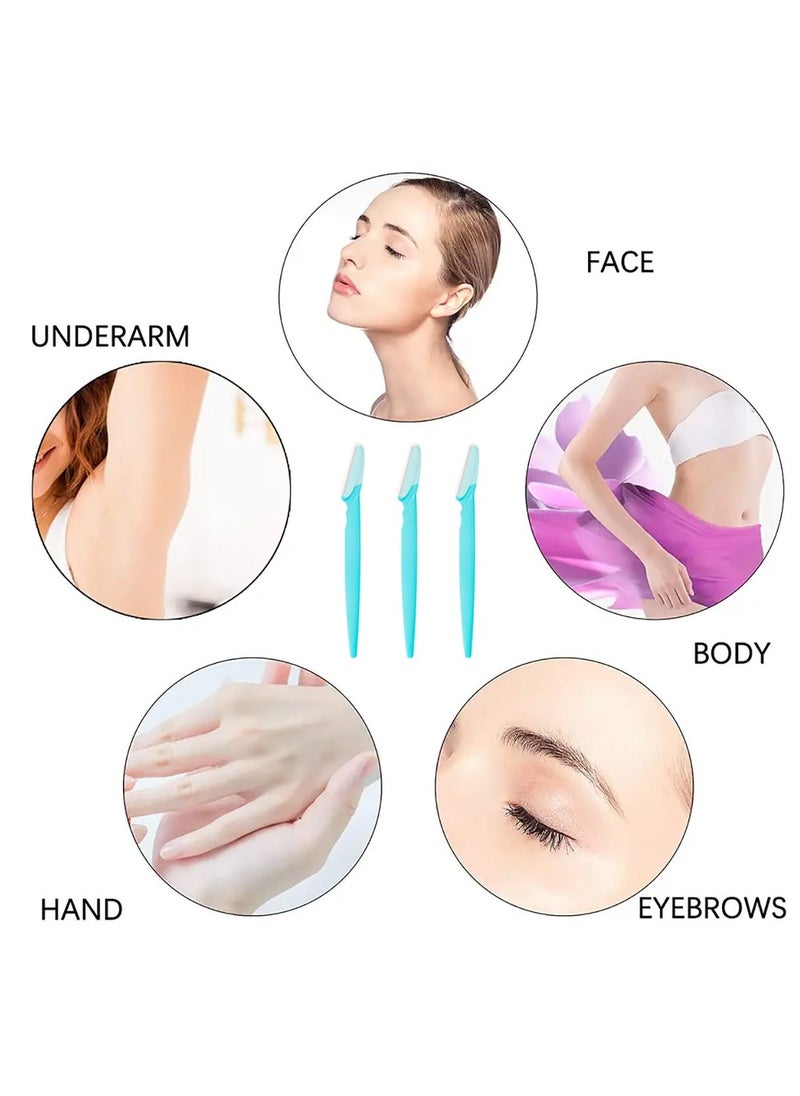 15 Pcs Eyebrow Razor Kit Ladies Razor For Facial And Body Hair Yellow Pink Blue