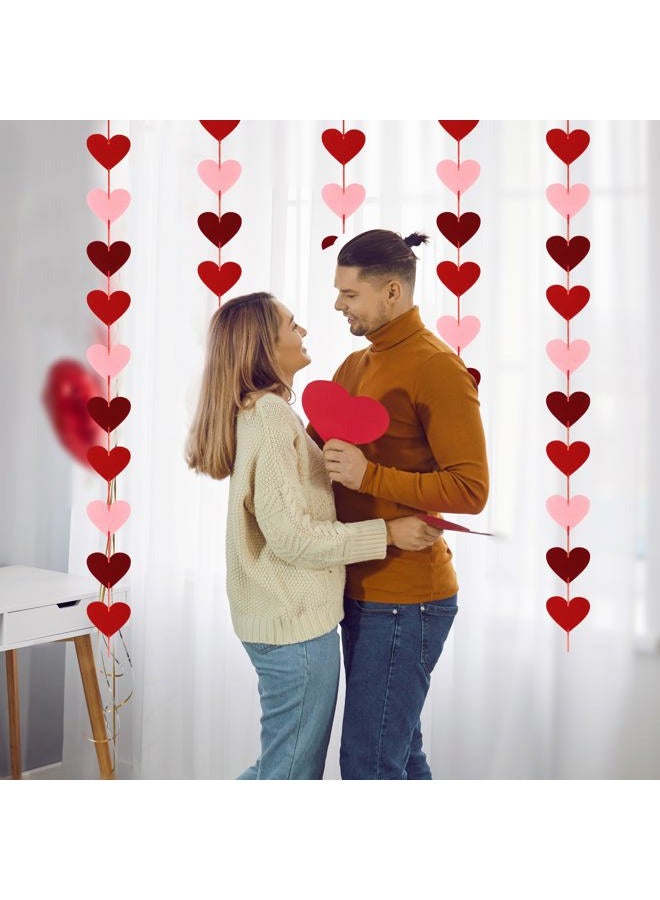 Heartome 12 PCS Valentines Banner, Hanging Valentines Decor, Pre-Assemble Heart Banner Galentines Day Decorations for Holiday Classroom School Home Backdrop Decor（Red, Pink, Burgundy） - Image 4