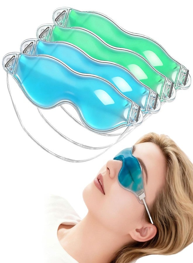 4 Pcs Ice Eye Packs, Cooling Eye Masks, Eyes Cold Compress for Hot Cold Therapy, Puffy Eyes, Dark Circles, Headaches, Migraines, Stress Relief (2 Blue+2 Green) - Image 1