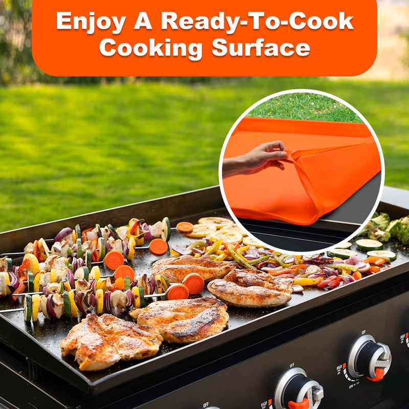NancyL Griddle Mat Silicone Protective Cover, Full-Edge 28" Grill Cover Blackstone Accessories for Blackstone 28 Inch Griddle, Heavy Duty Food Grade Grill Cover - Image 5