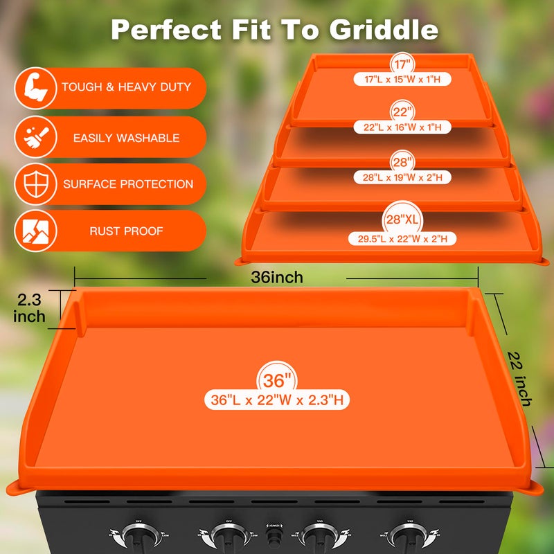 NancyL Griddle Mat Silicone Protective Cover, Full-Edge 28" Grill Cover Blackstone Accessories for Blackstone 28 Inch Griddle, Heavy Duty Food Grade Grill Cover - Image 2