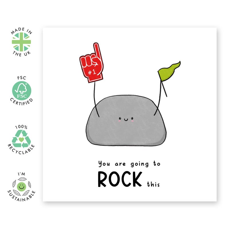 CENTRAL 23 Good Luck Card For Men Women - You Are Going To Rock This - Cute Encouragement Cards For Friends - Goodluck Greeting Card For Exam Studies Game New Job - Comes With Stickers - Image 2