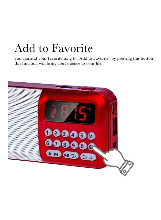 NIBEMINENT Portable FM Radio Y508 Red  - Image 4