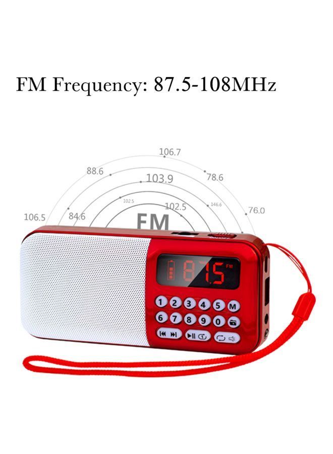 NIBEMINENT Portable FM Radio Y508 Red  - Image 2