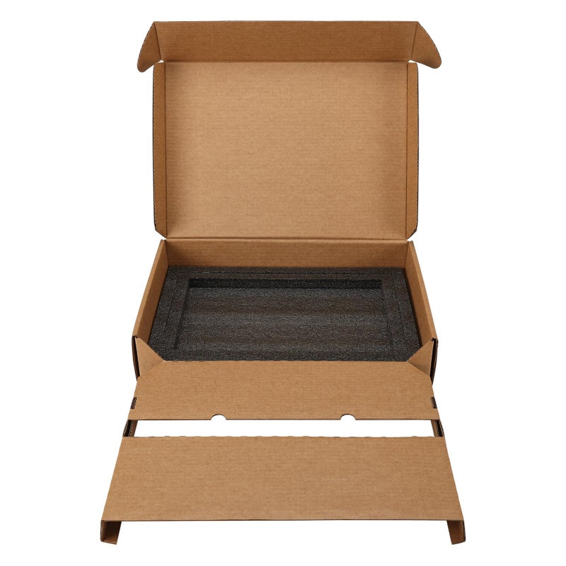 CRUGLA Laptop Shipping Box with Cushioned Foam, Up to 17 inch Corrugated Cardboard Mailer for Laptop Notebook Shipment,1 Pack - Image 1