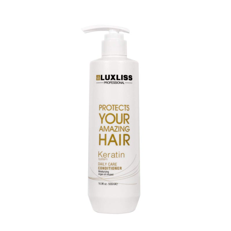 Luxliss Keratin Daily Care Shampoo and Conditioner Set, 2 Pack (16 Fl Oz each), Moisturizing, Anti-frizz, Repairing, for Chemically Treated Hair, Argan Oil - Image 5