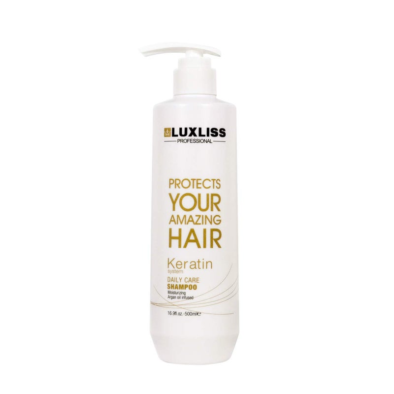 Luxliss Keratin Daily Care Shampoo and Conditioner Set, 2 Pack (16 Fl Oz each), Moisturizing, Anti-frizz, Repairing, for Chemically Treated Hair, Argan Oil - Image 3