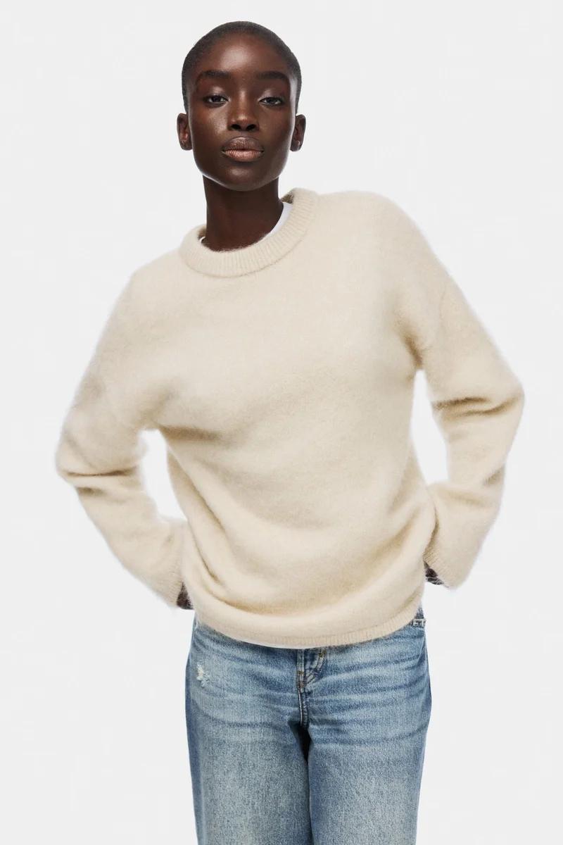 Oversized mohair-blend jumper