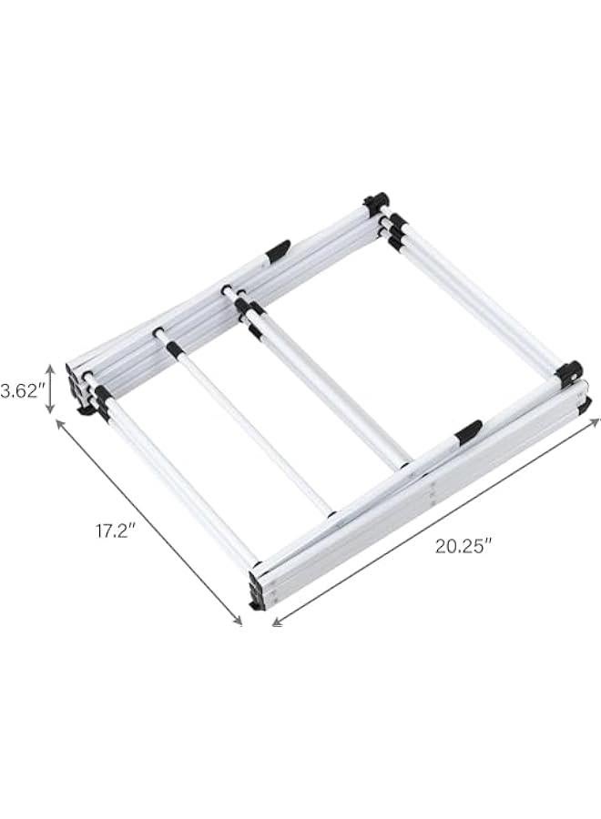 هوكور اي بين رف تجفيف ملابس مجمع مسبقًا، 100 × 64 × 39 سم، رف تجفيف ملابس قابل للتوسيع، رف مناشف للاستخدام الداخلي والخارجي (ابيض) - Image 5