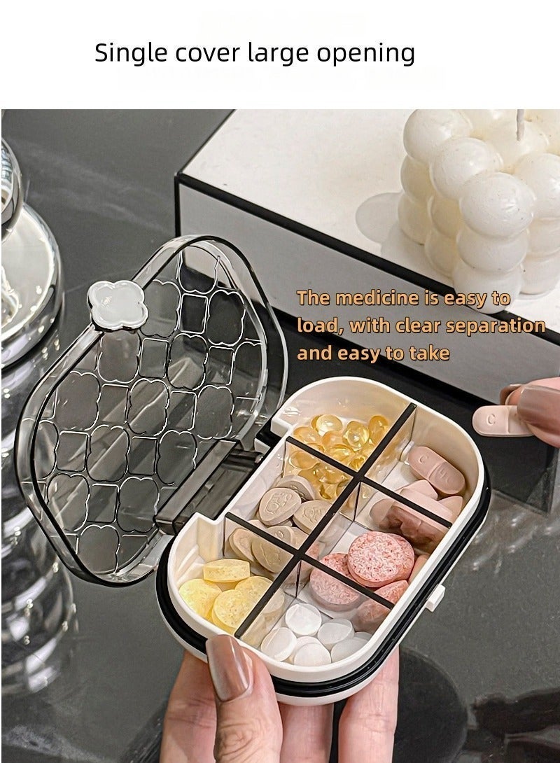 Portable 4 Compartment Waterproof Sealed Pill Organizer, ABS Travel Mini Pill Box, Multi-use Storage Case for Medication Vitamins Jewelry Earrings Pocket Purse Carry - Image 5