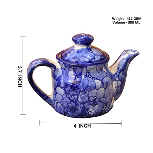 Kunhar Ceramic Teapot Blue Luster 300 ml Elegant Handmade Pot Single Piece Tea Serveware - Image 2