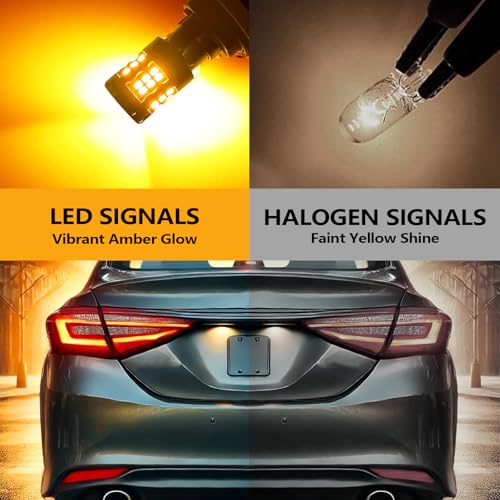 Zyvirexa 7440 LED Turn Signal Bulbs Compatible For Toyota Camry 2010-2011 (Front) & 2007-2023 (Rear), Amber Yellow, Plug and Play Pack of 2 - Image 2