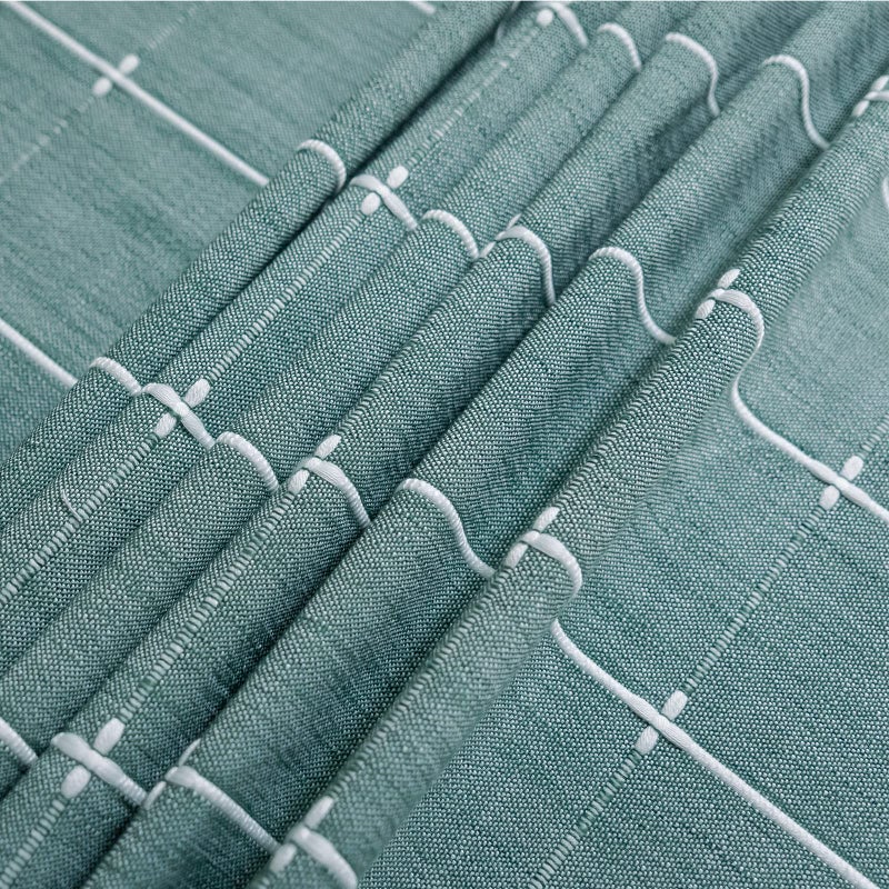 Jeloris Rustic Embroidered Tablecloth with Tassel  Cotton Linen Wrinkle Free Anti-Fading Washable Dust-Proof Table Cover for Dining  Kitchen  Party  Holiday  Christmas  Buffet (Green  55x70 inch) - Image 3